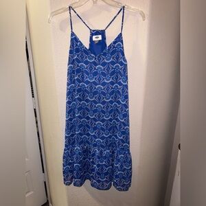Old Navy Blue and White Dress small